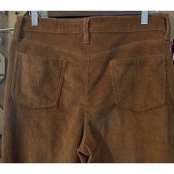 NWT KATE QUINN Women’s Corduroy Sienna Brown Organic Cotton Flare Leg Pants 14 - Picture 6 of 9